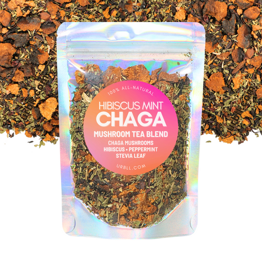 Chaga + Hibiscus Mint • Herbal Mushroom Tea Blend