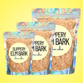 Load image into Gallery viewer, Three packages of Slippery Elm Bark with labels on a yellow background