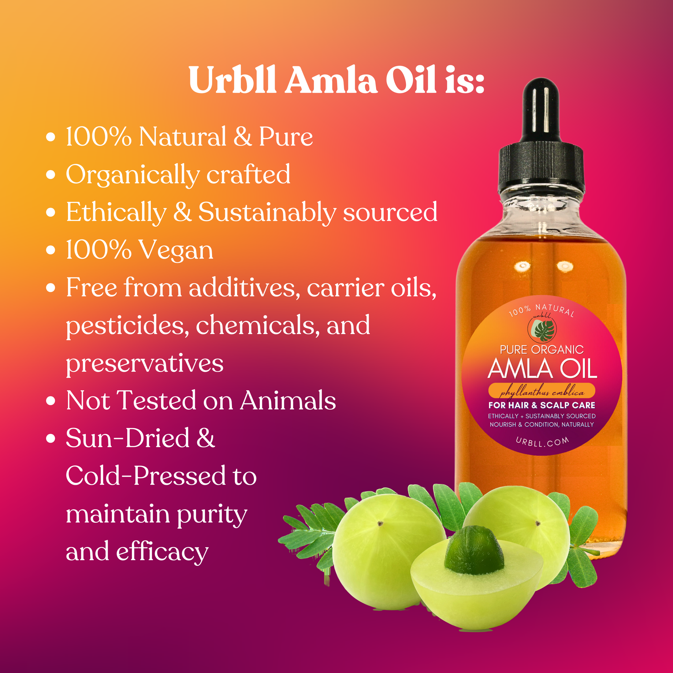 100% Pure Amla Oil • Organically Crafted for Radiant Hair