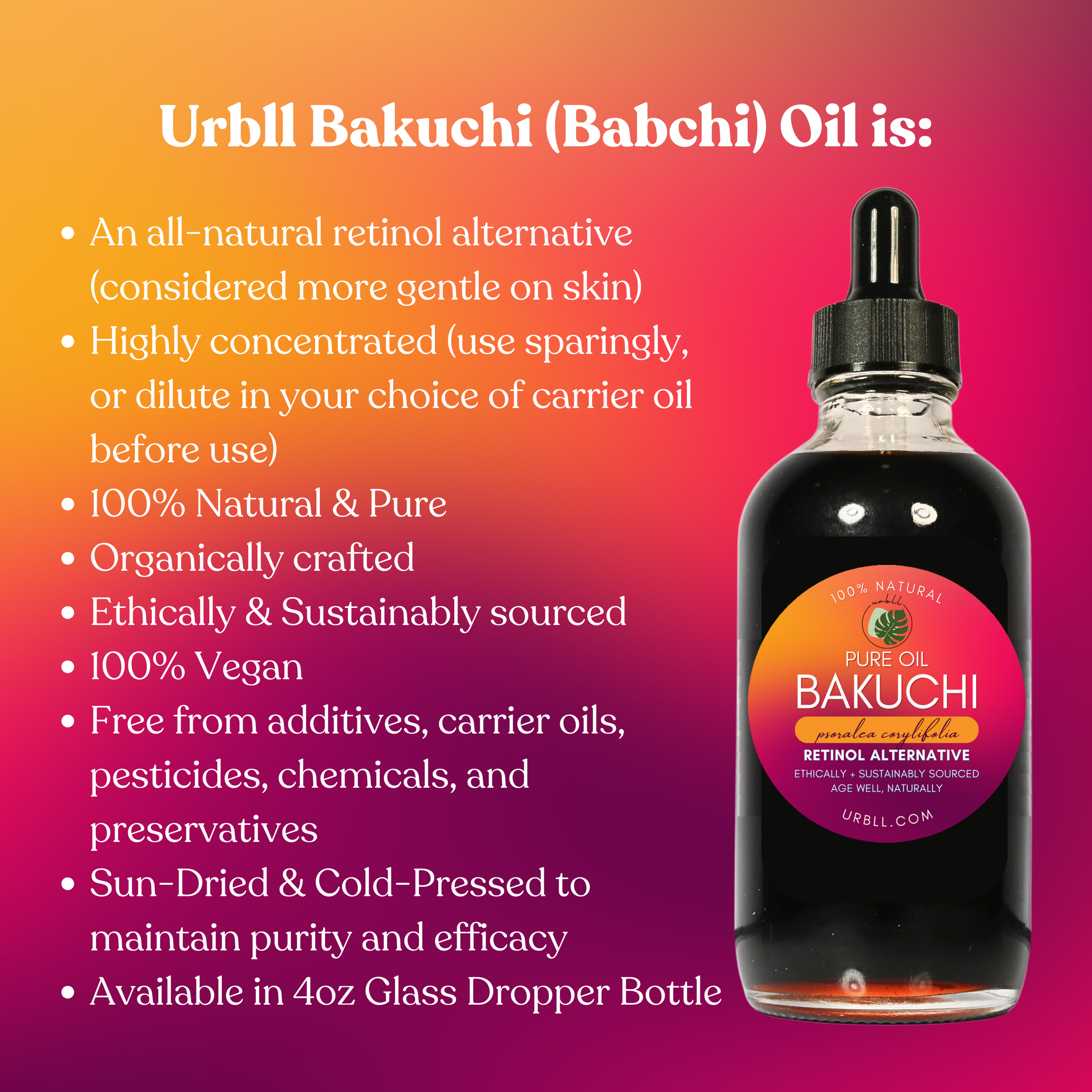 100% Pure Bakuchi (Babchi) Oil • Bakuchiol • Organic Retinol Alternative