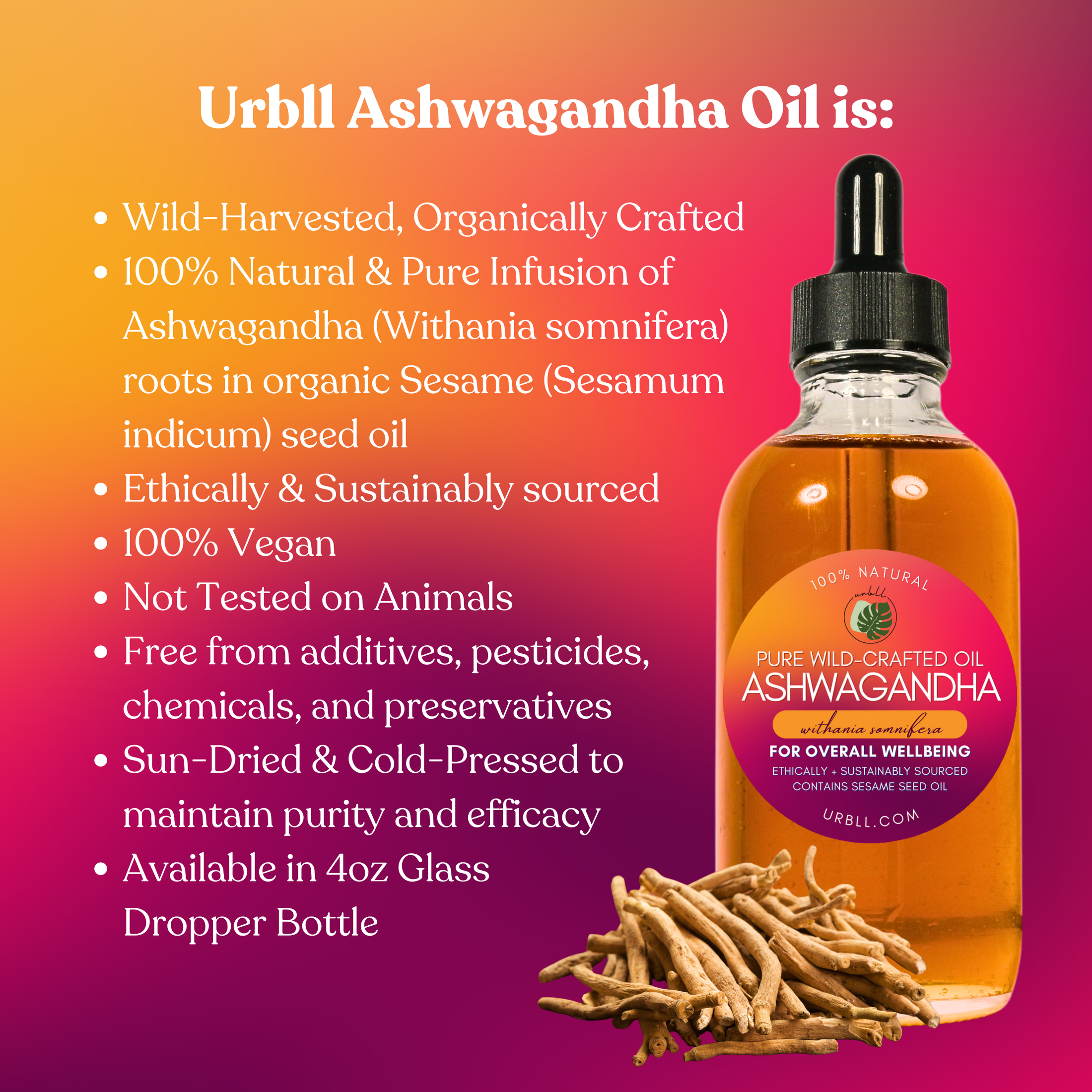 Organic Ashwagandha Oil • Wild-Harvested