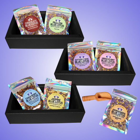 Blue Lotus Tea Sampler Box • 7-Blend Sliding Gift Set