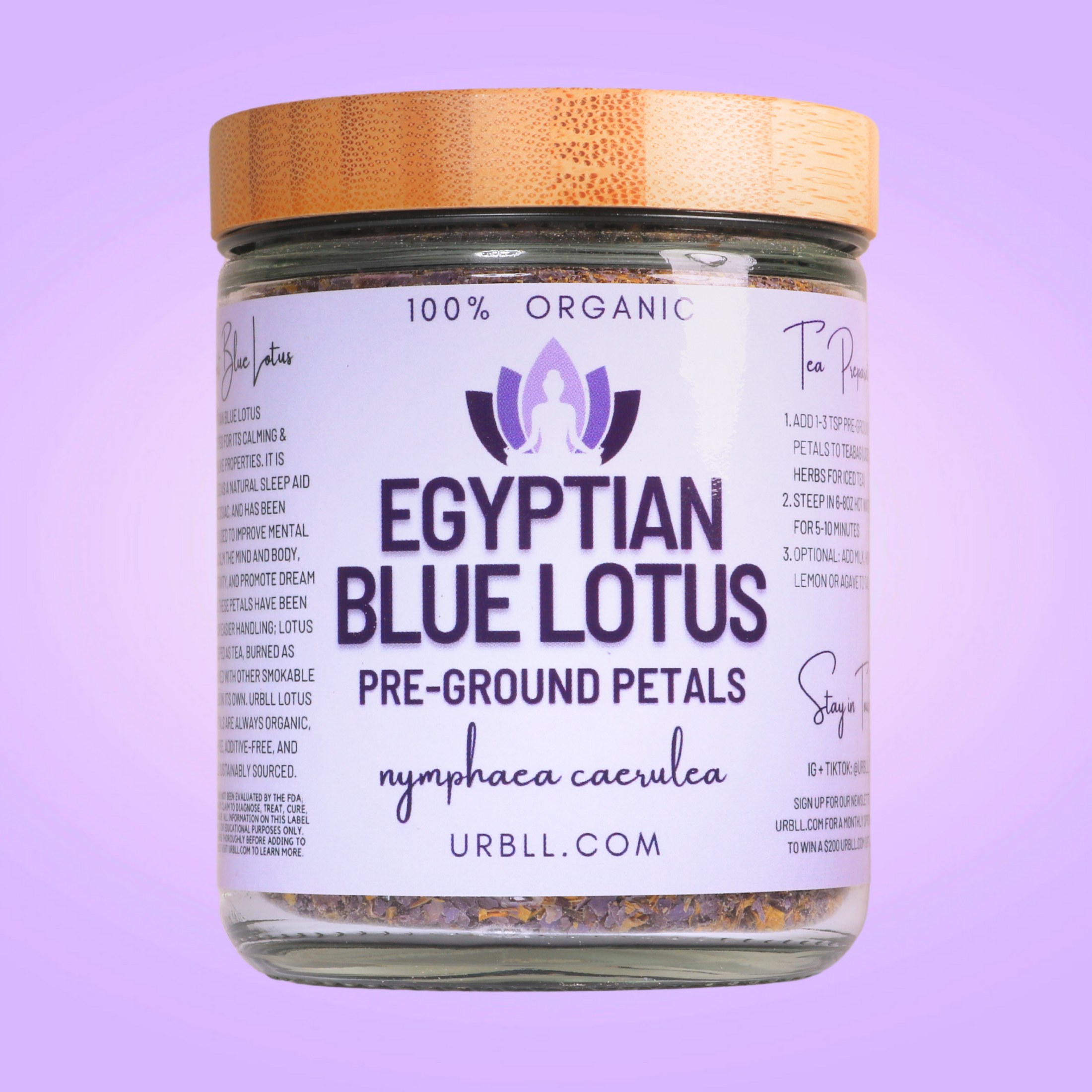 Egyptian Blue Lotus Pre-Ground in Glass Jar