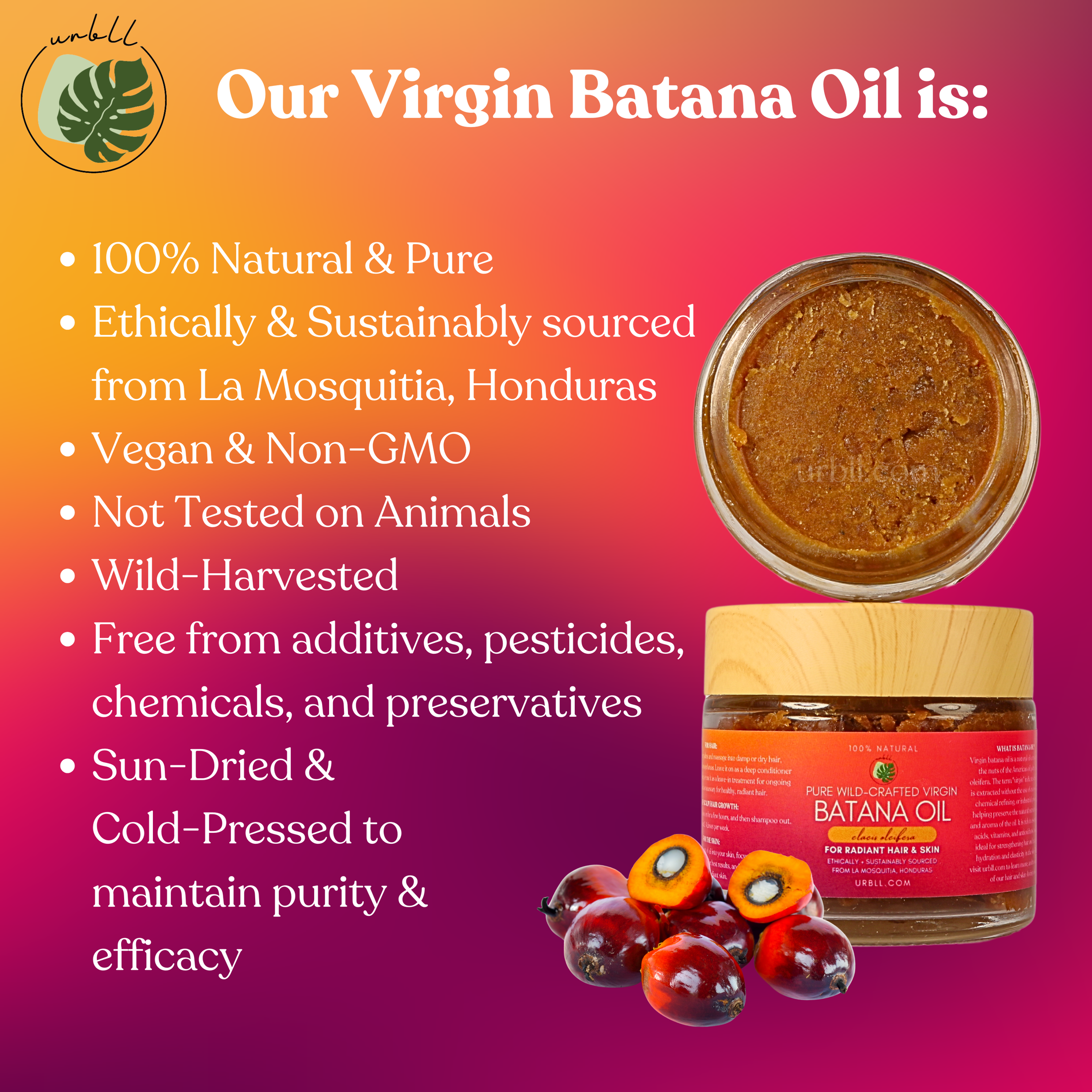 100% Pure Raw "Virgin" Batana Oil for Radiant Hair & Skin