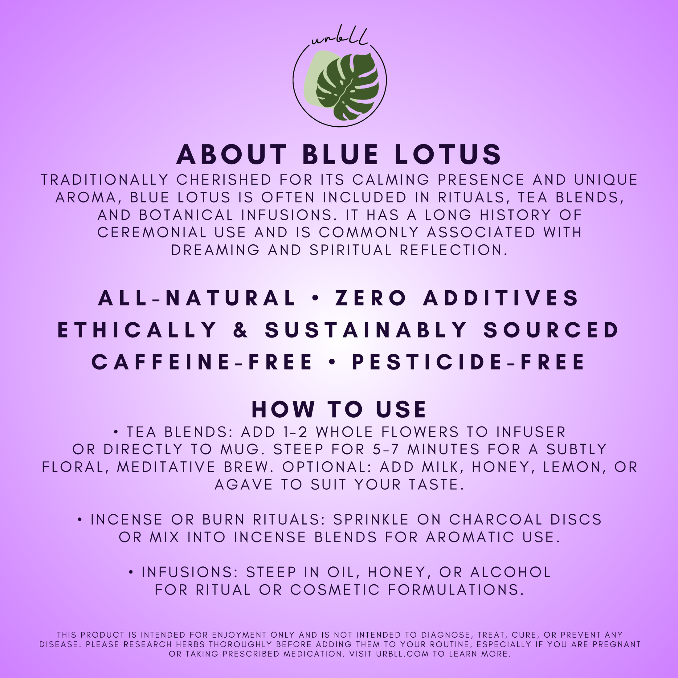 Egyptian Blue Lotus • Whole Flowers