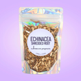 Load image into Gallery viewer, Packaged shredded echinacea root with a holographic bag on a purple background
